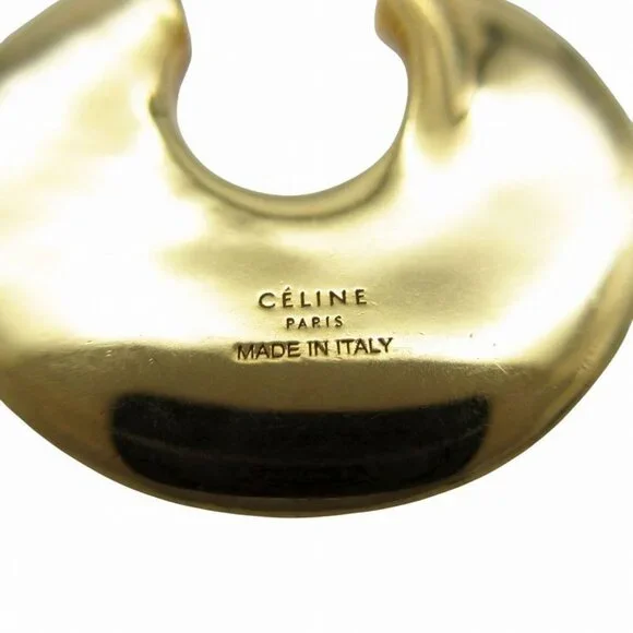 Celine Phoebe Philo Era Hoop Earrings Plated Gold - Picture 3 of 7